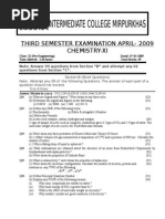 Third Semester Examination April-2009 Chemistry-Xi: Questions From Section "C"