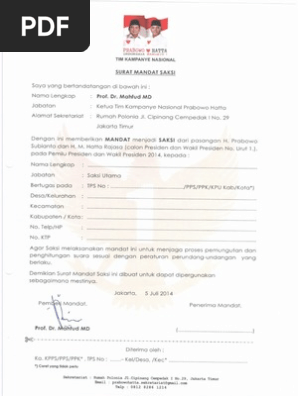 Specimen Surat Mandatpdf