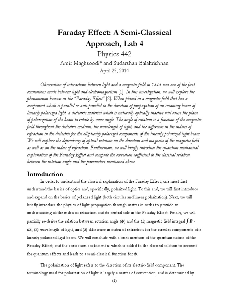 Lab Report Polarization (Waves) Refractive Index