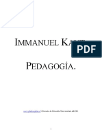 Kant, Immanuel - Pedagogía