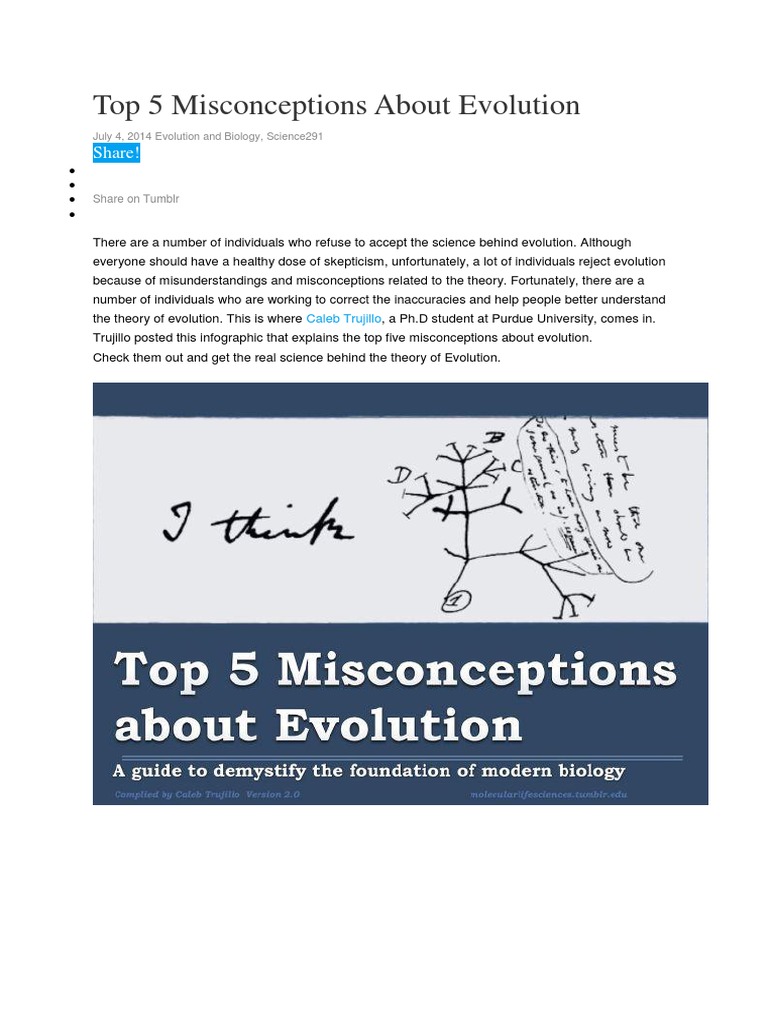 Top 5 Evolution Misconceptions Explained | PDF | Wellness | Science ...