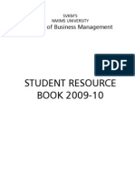 Student Resource BOOK 2009-10: School of Business Management