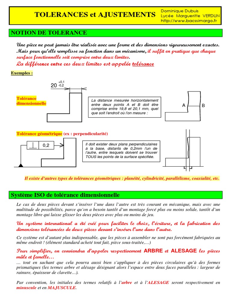 Tolerances Et Ajustements2 | PDF | Maison et jardin | Sciences et ...