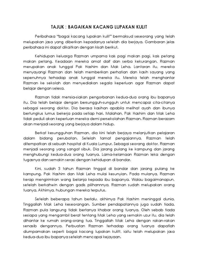 Bagaikan Kacang Lupakan Kulit Pdf