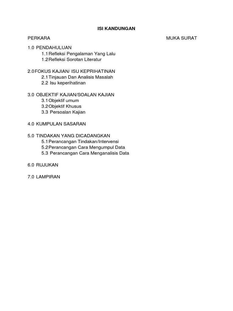 Isi Kandungan Proposal Pdf