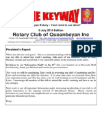 The Keyway - 9 July 2014 edition - weekly newsletter for Queanbeyan Rotary