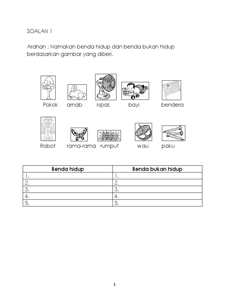 Ujian Sains Tahun 1