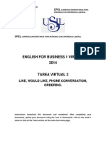 English For Business 1 Virtual 2014: Like, Would Like, Phone Conversation, Ordering