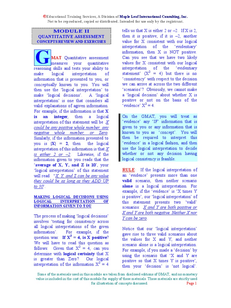Module2 Gmat Quantitative | PDF | Graduate Management Admission Test ...
