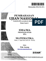 Pembahasan Soal UN Matematika Program IPA SMA 2013 Paket 4