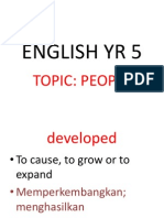 English Yr 5: Topic: People