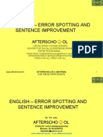 ENGLISH – ERROR SPOTTING AND SENTENCE IMPROVEMENT