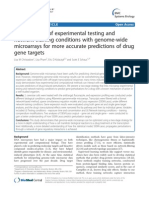 Improvement of Experimental Testing and Network Training Conditions With Genome-wide Microarrays for More Accurate Predictions of Drug Gene Targets