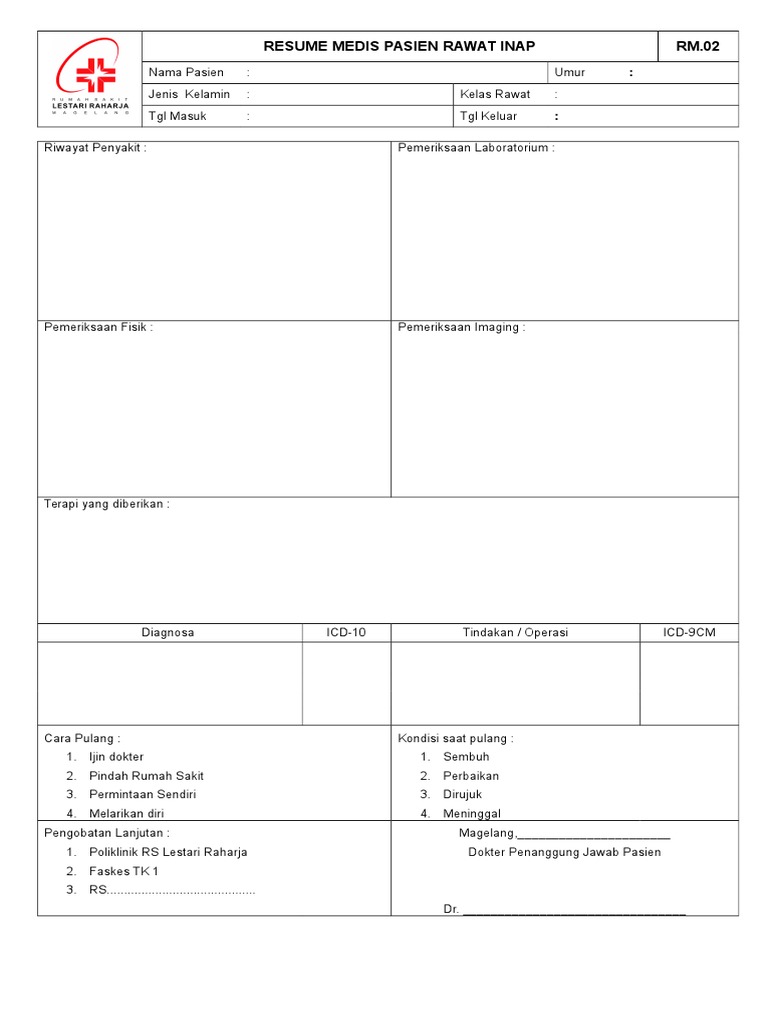 Resume Medis Pasien Rawat Inap Resume Medis Pasien Rawat Inap
