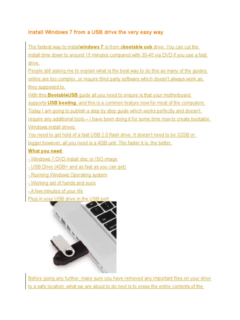 How To Install Windows 7 From An Usb Drive? – RLMES