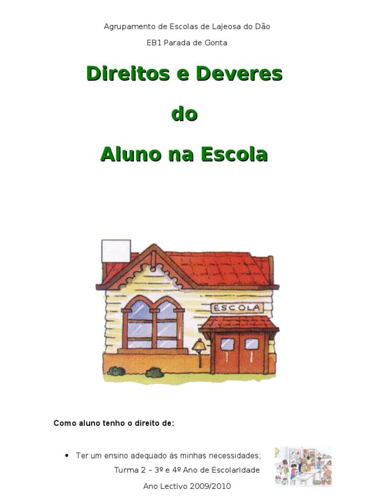 Direitos e Deveres do Aluno na Escola | PDF | Escolas | Estudantes
