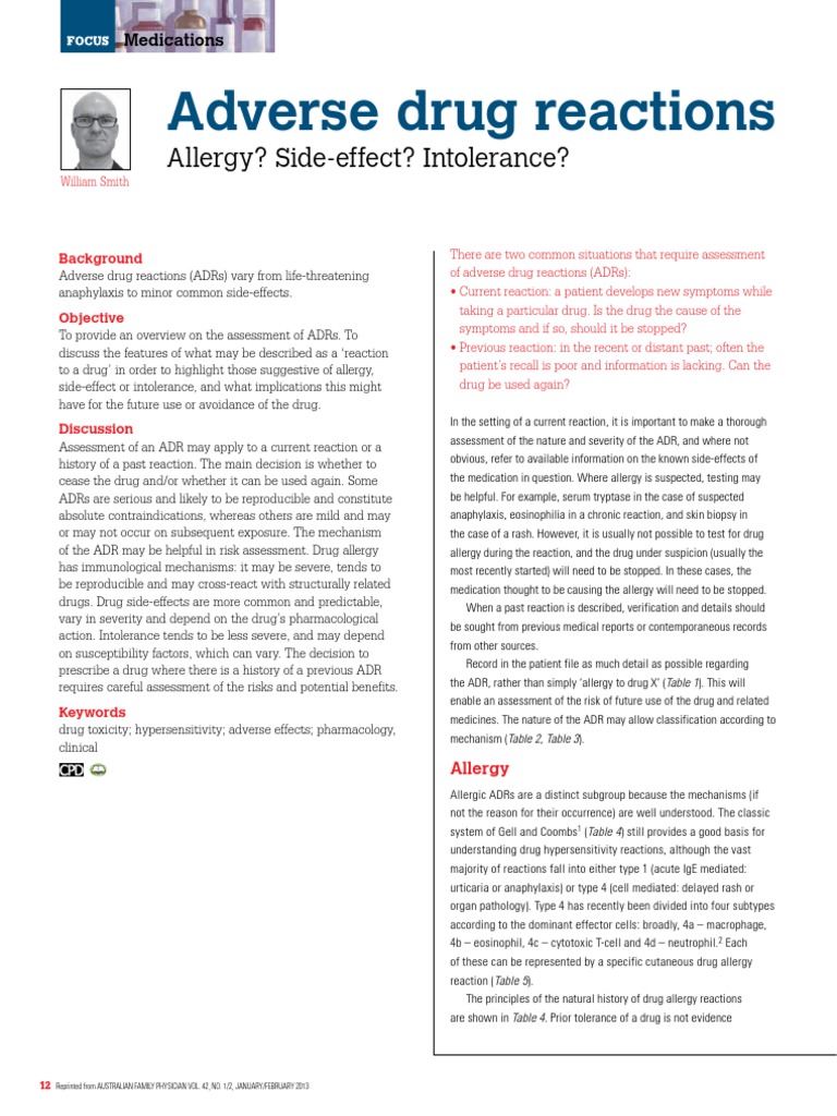 Understanding Adverse Drug Reactions | PDF | Food Intolerance | Allergy