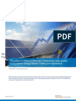 Effect of Offshore Wind & Photovoltaic Solar Growth On European Energy Market