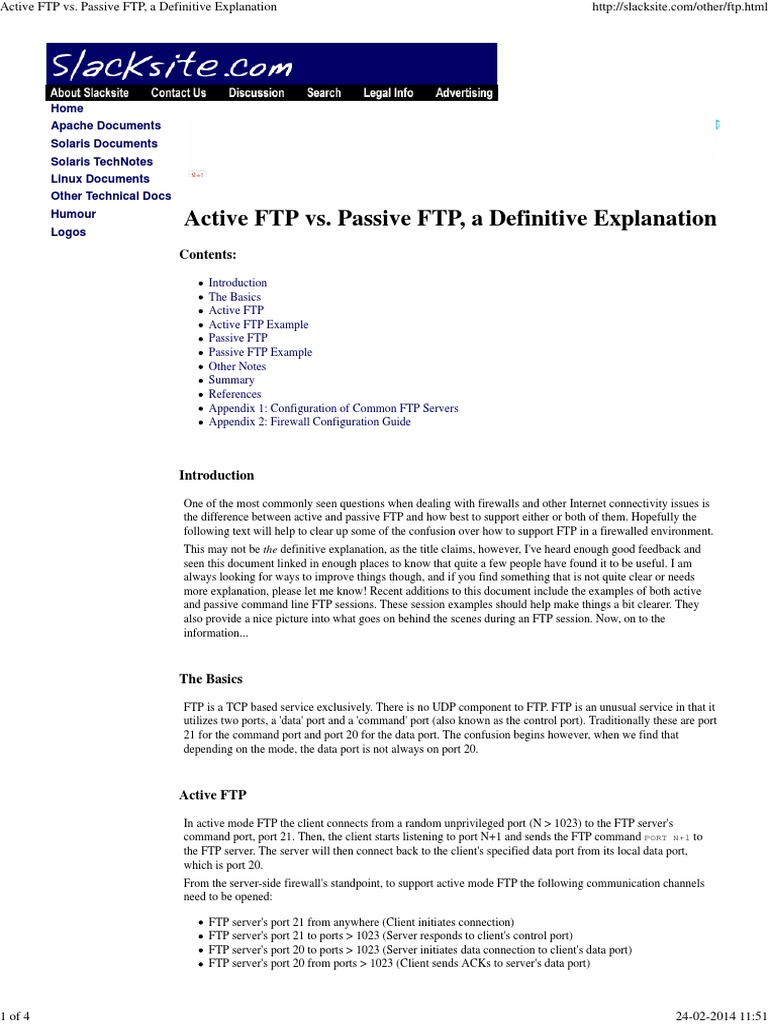 Active Ftp vs Passive Ftp File Transfer Protocol Port