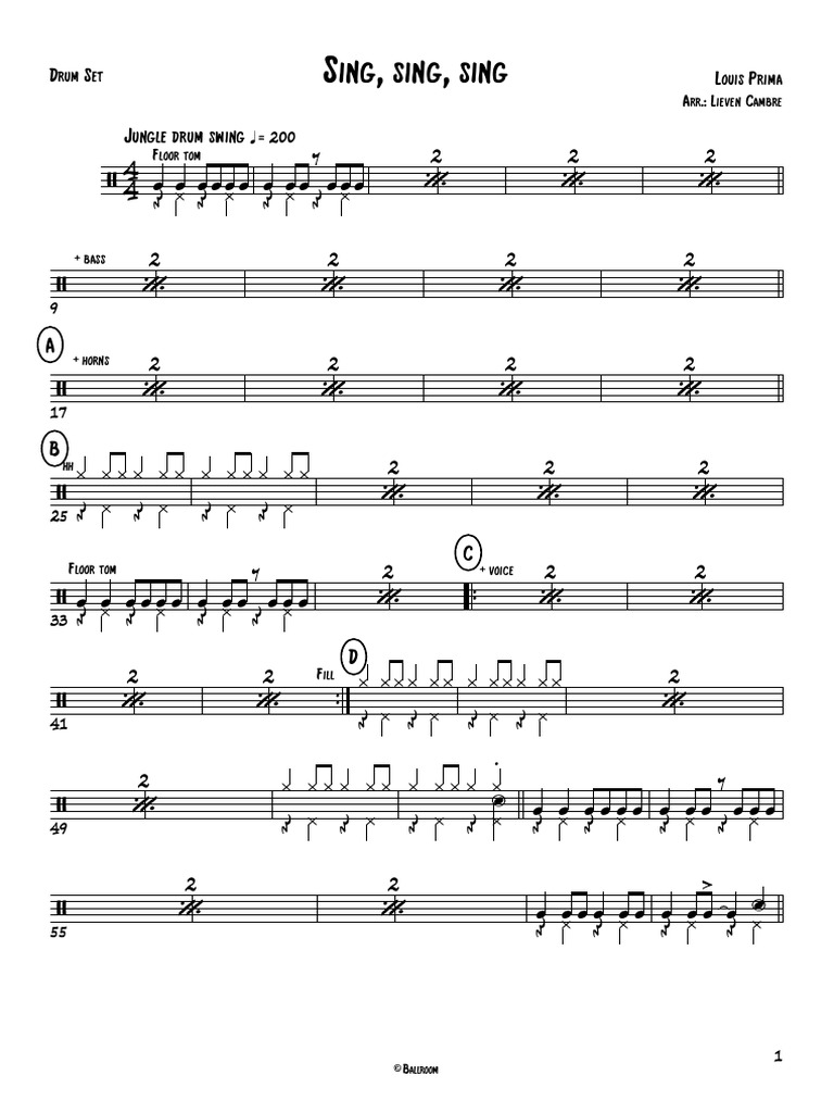 Sing Sing Sing Drum Set American Styles Of Music Performing Arts
