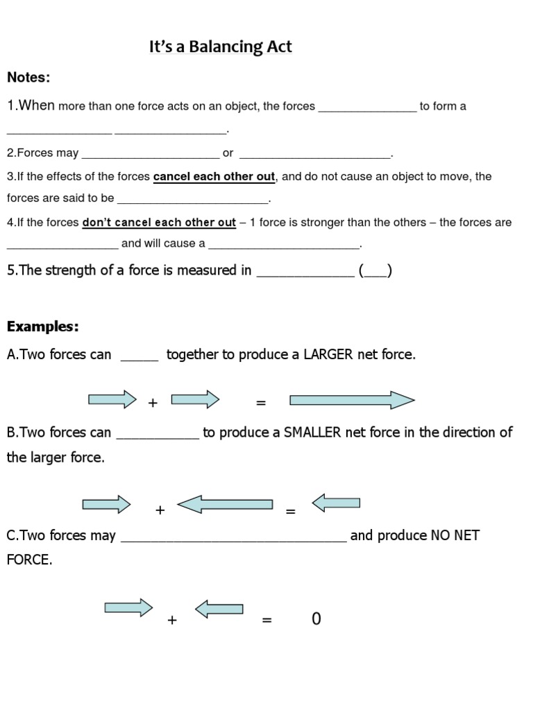 Understanding Balanced and Unbalanced Forces | PDF | Force | Physical ...