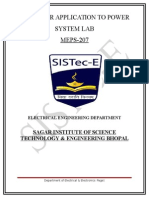 Computer Application To Power System Lab MEPS-207: Sagar Institute of Science Technology & Engineering Bhopal