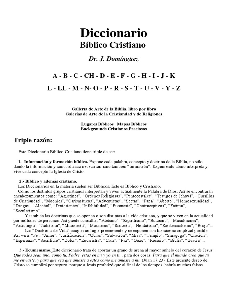 Diccionario Bíblico Cristiano de J. Domínguez | PDF | Abrahán | Biblia