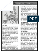 European Mountain Ranges