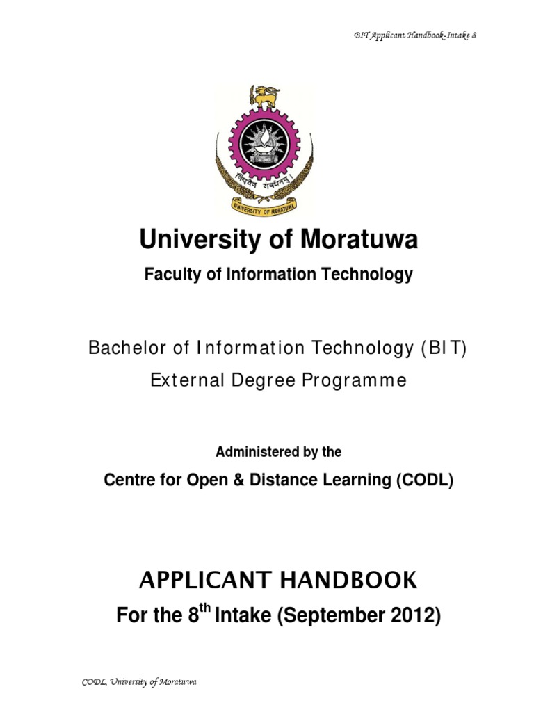 Applicant handbook bit intake 8 new pdf academic degree diploma