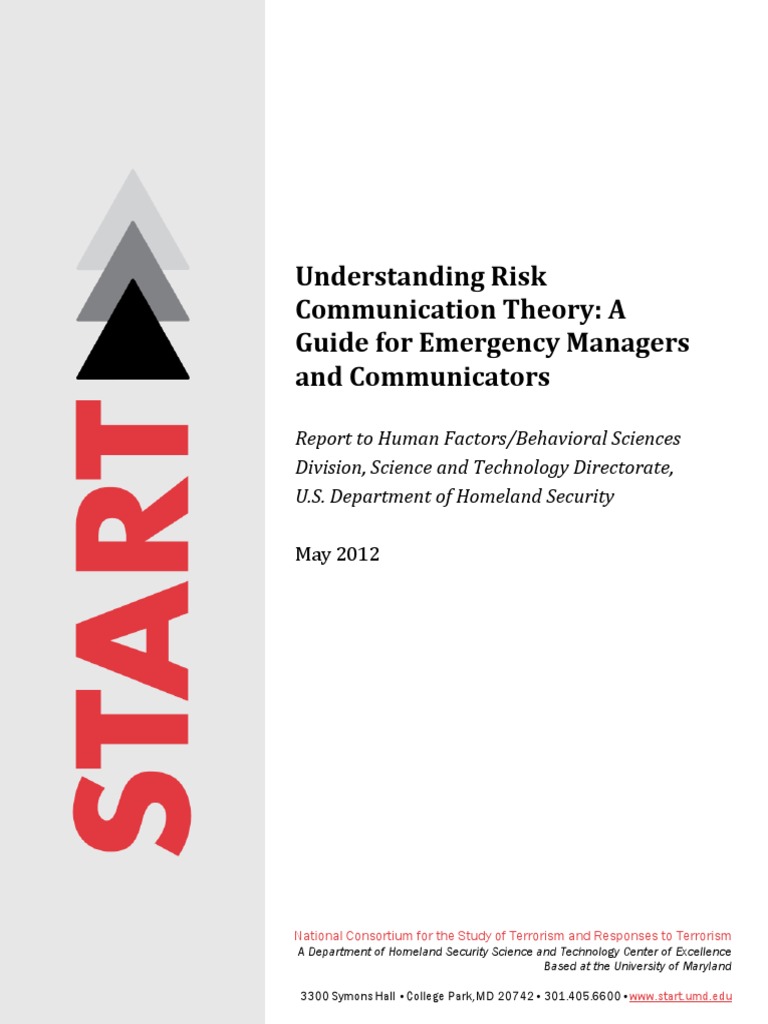 Understanding Risk Communication Theory Pdf Risk Emergency Management