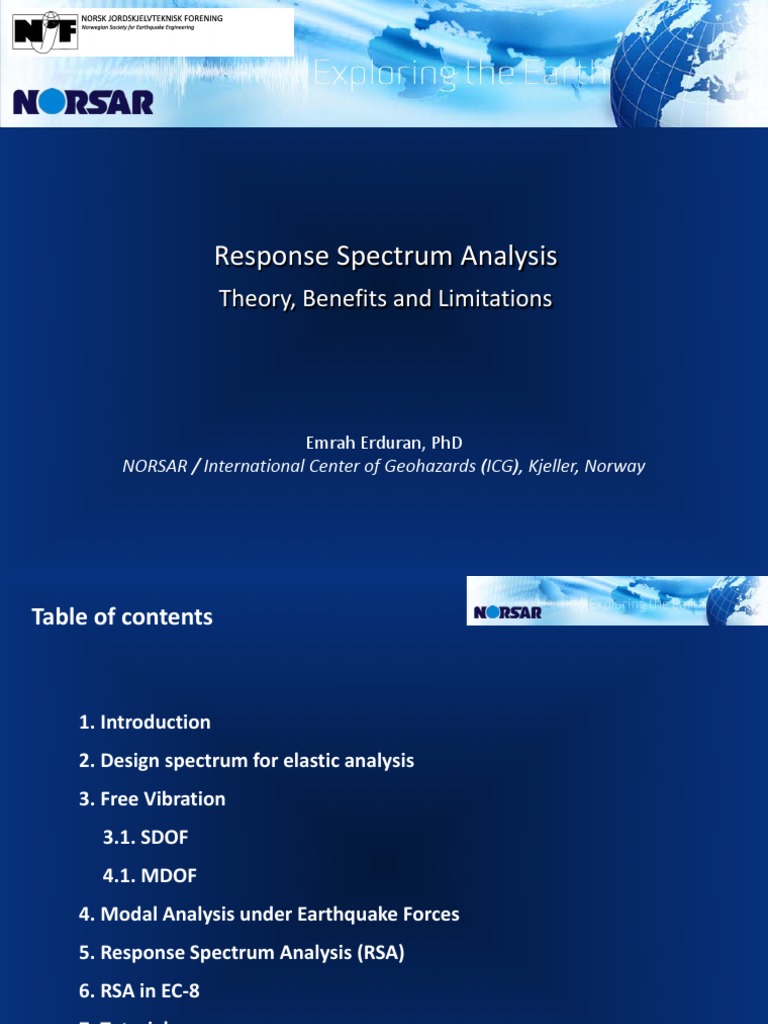 Response Spectrum Analysis PDF PDF Solid Mechanics Physical Sciences