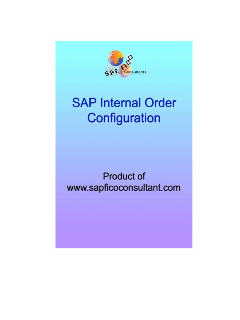 SAP Internal Order Investment Measure Configuration | PDF ...
