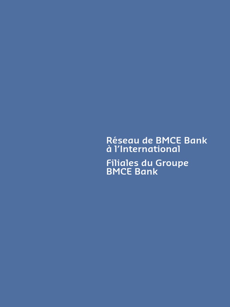 Réseau International BMCE Bank 2011 | PDF | Sociétés de services ...