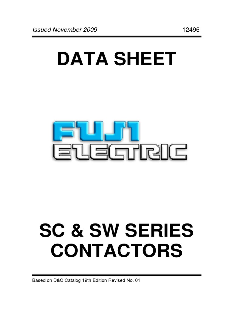 Fuji SC & SW Series Contactors Guide | PDF | Relay | Electrical Components