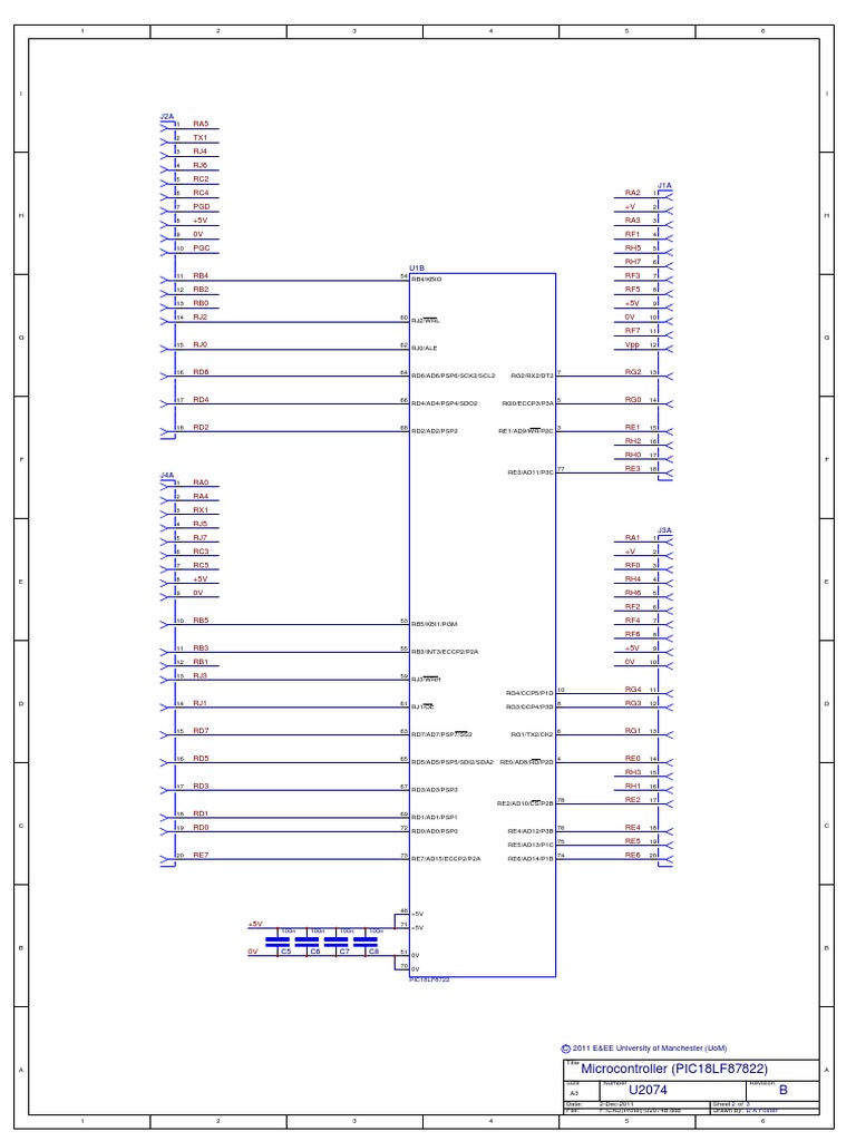18LF8722 Board Schematic 2 | PDF