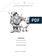 Color The Picture and Print The Word.: Lumberjack