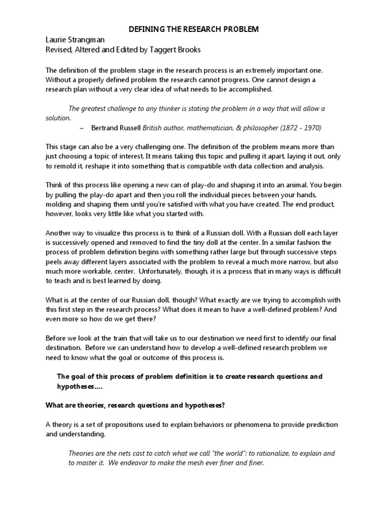 Defining Research Problems Guide | PDF