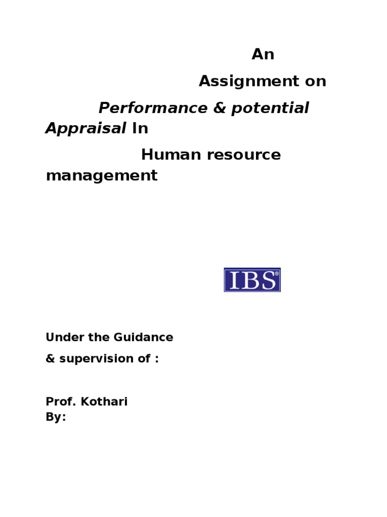 An Assignment On Performance & Potential Human Resource Management | PDF
