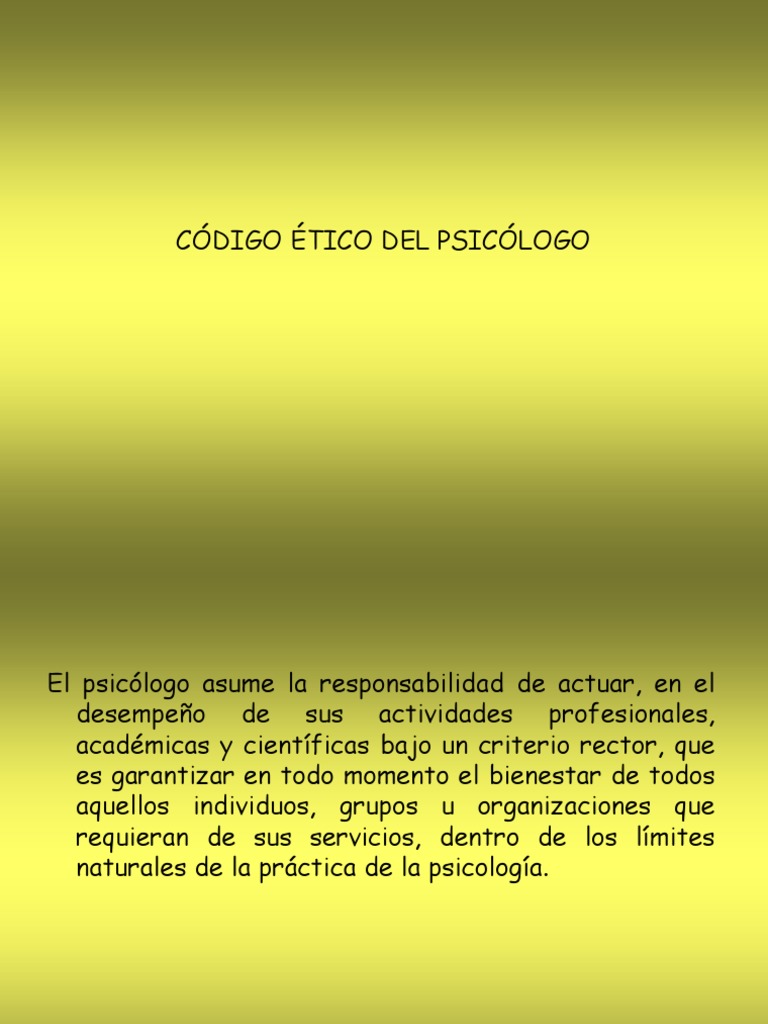 Código Ético Del Psicólogo Pdf Completo – SUGUH