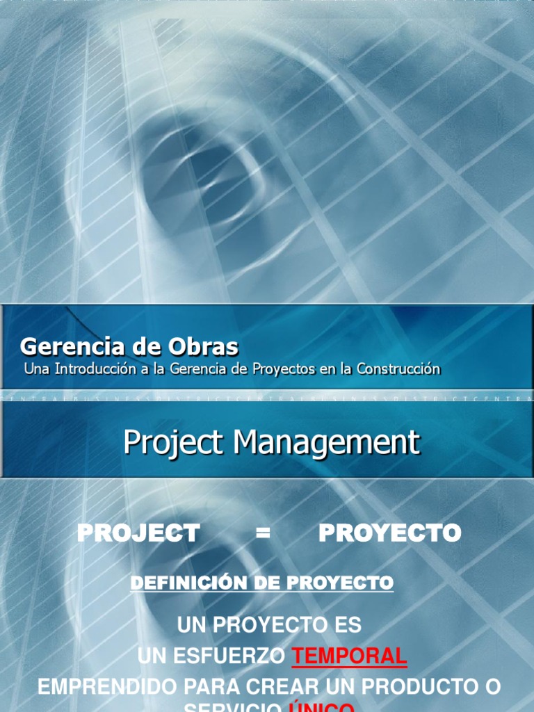 Introducción a la Gerencia de Proyectos | PDF | Gestión de proyectos ...