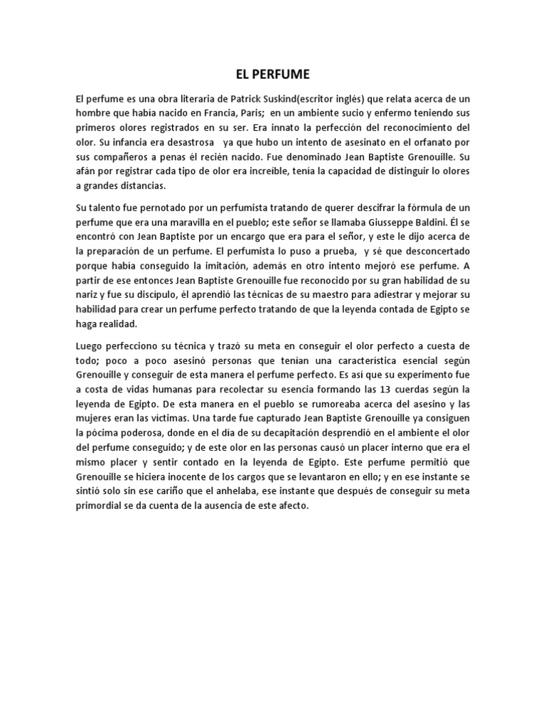 EL PERFUME Jean Baptiste Grenouille PDF