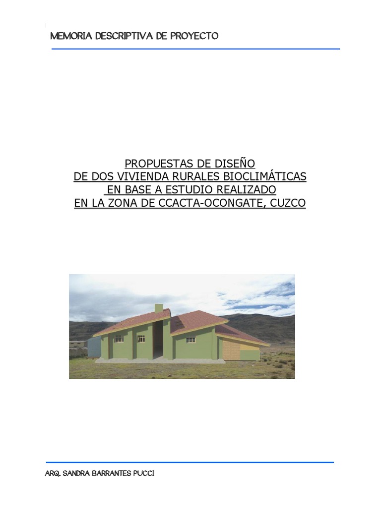 Diseño de Vivienda Rural Bioclimática | PDF