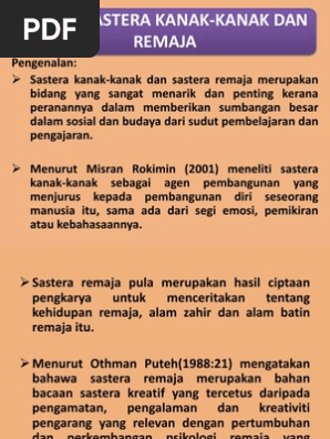 Fungsi Sastera Kanak Kanak Dan Remaja Pdf