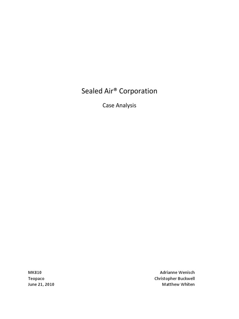 Sealed Air CorporationV5 Amw PDF Economic Bubble Brand