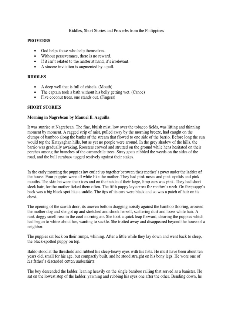 Stephen Riddles, Stories and Proverbs | PDF | Nature