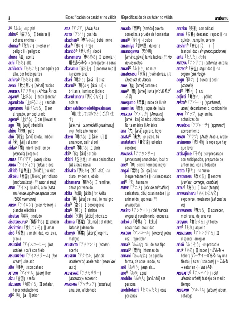 Miniiccionario Espanol Japones Pdf Naturaleza