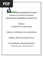 Esencia y Existencia de La Educación