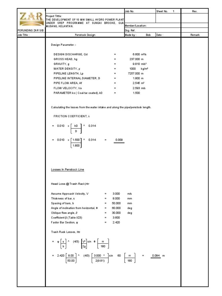 Pipe Thickness Calculation Gases Nature