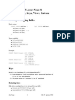 SQL Tables, Keys, Views, Indexes: CS145 Lecture Notes #8