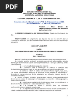 Lei Complementar Nº 11, De 18 de Dezembro de 2007 - Plano Diretor Do Municipio